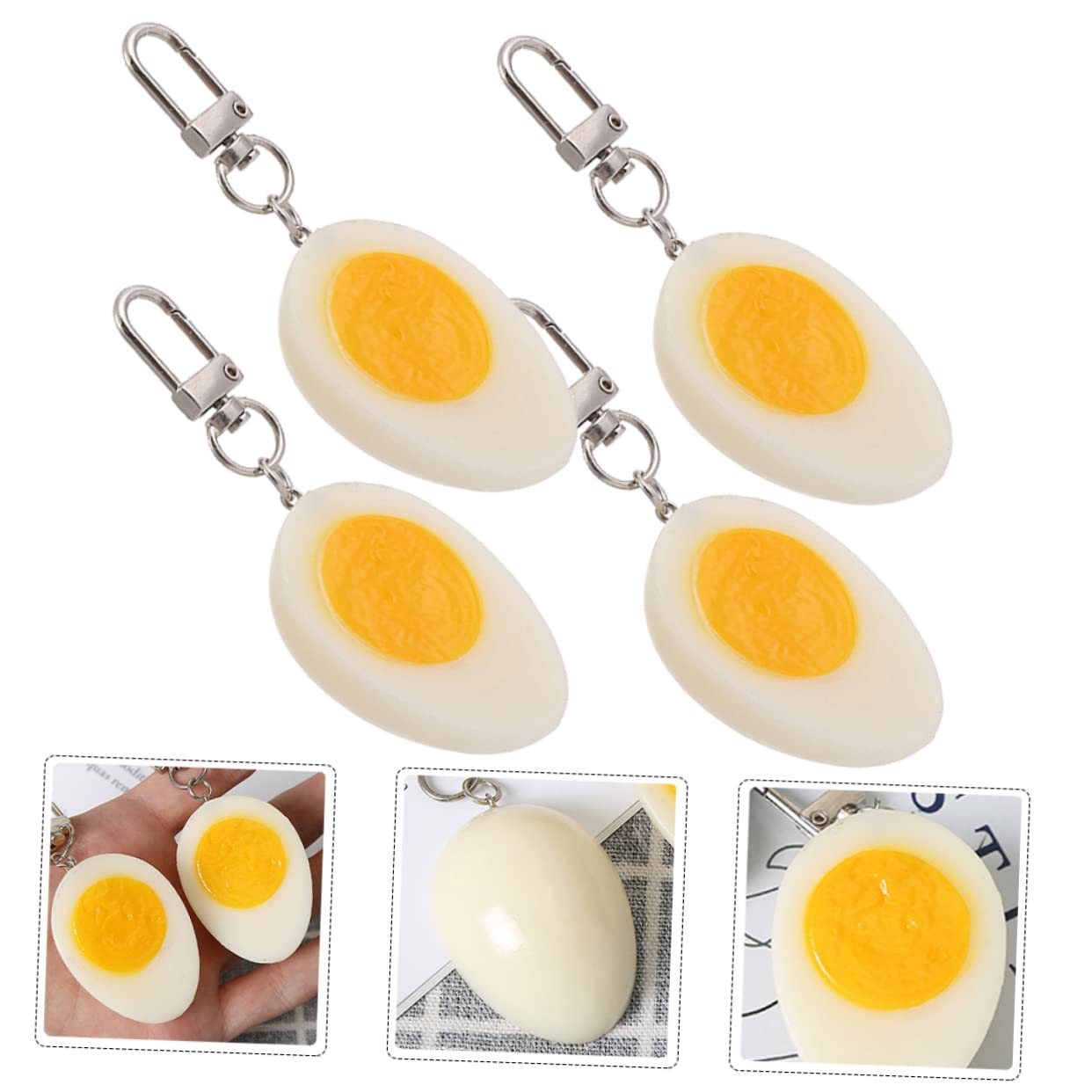 BESTYASH Portachiavi Sodo Borsa Tazza Moschettone Anelli D' Per Friggere Le Uova Incantesimi Di Portachiavi Creatore Di Morsi D' Dash Cuociuova Catena Pvc