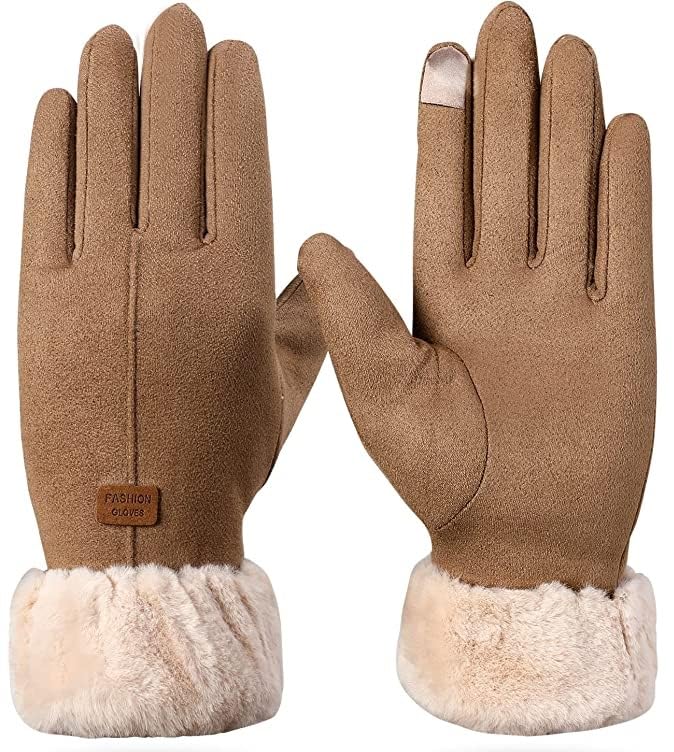 Alexvyan Women Wrist Winter Soft and warm Covered Finger Rabbit Fur Gloves/Mittens (Warm, Windproof, Wool) (With Mobile Screen Touch)