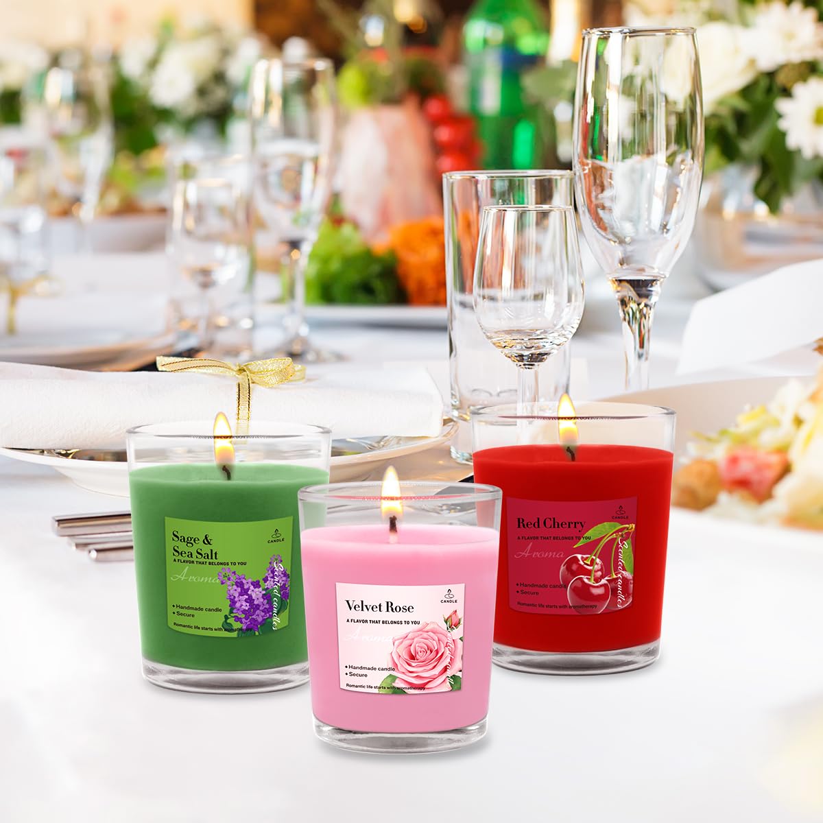Candele profumate per aromaterapia (confezione da 12/24/48), 12 fragranze, 51 g, candele votive di soia per Natale, Ringraziamento, anniversario e decorazione della casa