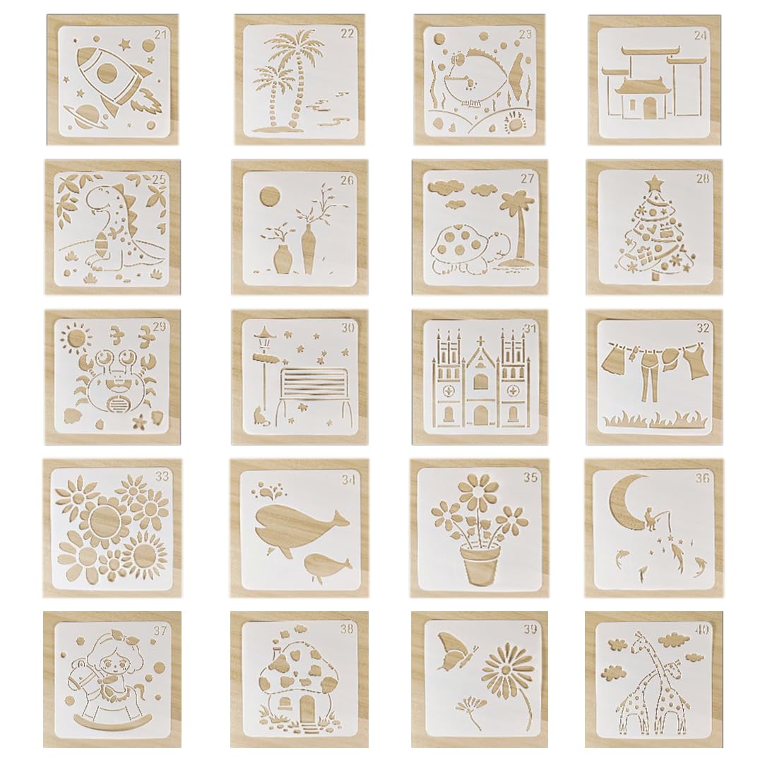 Stencil Floreali Riutilizzabili - Set Da 20 Pezzi In Silicone 7,4 Cm Per Pittura E Decorazioni - Foto 5