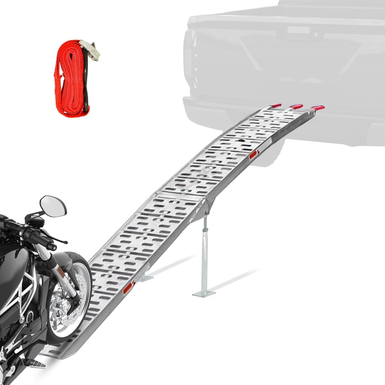 Advwin Loading Ramp 1500lbs/680kg Capacity 7.5 ft/2.3M 1PCS Aluminum Folding Ramp for Motorcycles, ATVs, Dirt Bike, Lawn Mowers, Snowblower