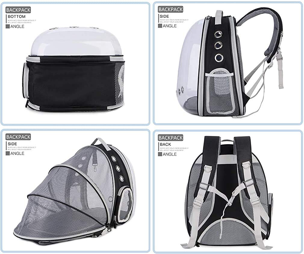 Bolsa para gatos extensible para gatos Mochila portátil para mascotas Cachorro de viaje al aire libre Mochila transportador Transportador Bolsa para gatos Suministros para mascotas Gris