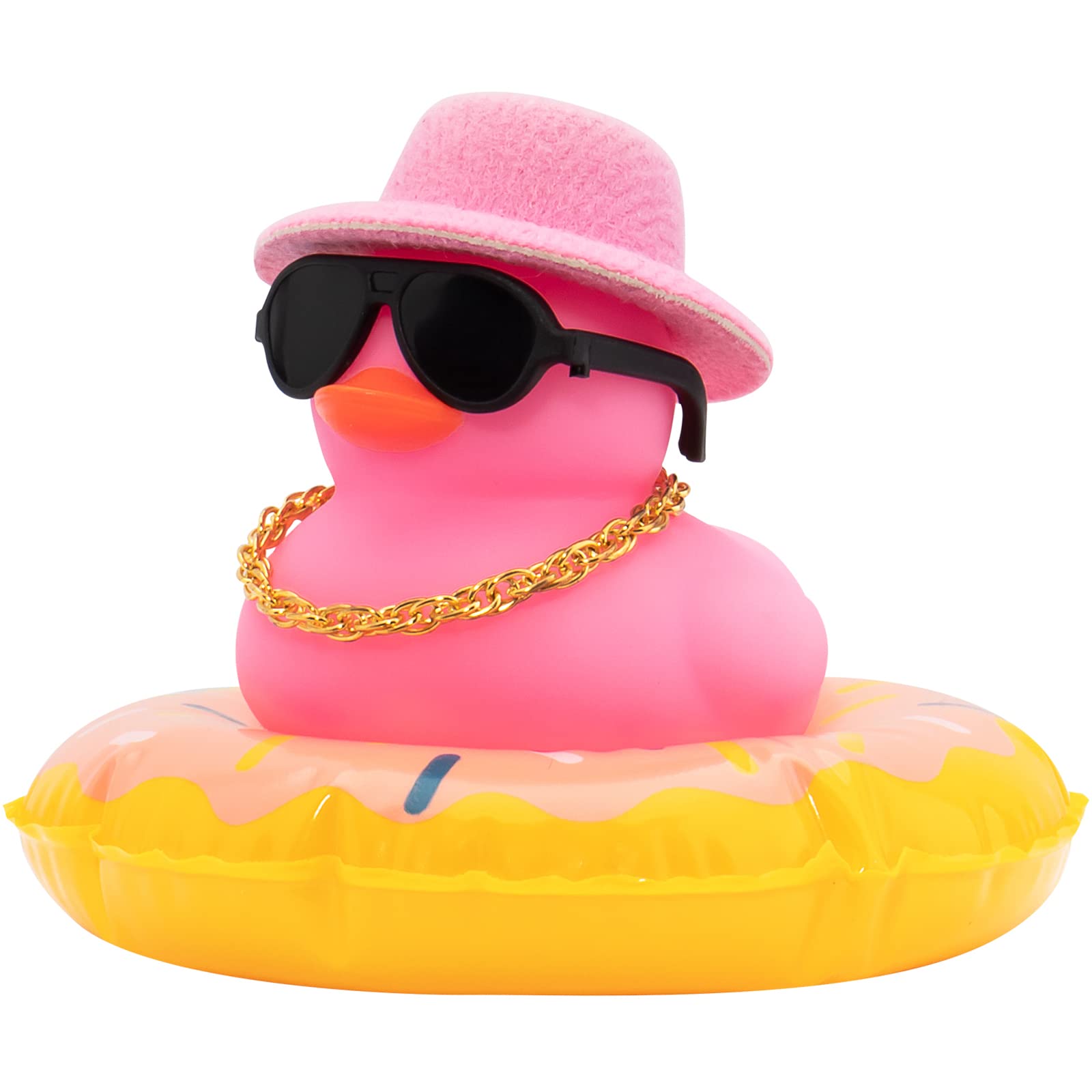 wonuuPink Car Accessories Rubber Ducks Dashboard Decorations Rubber Duck Pink Accessories Duck Car Accessories Dashboard Duck Car Decorations Car Ducks for Dashboard, BG-pink-toppink