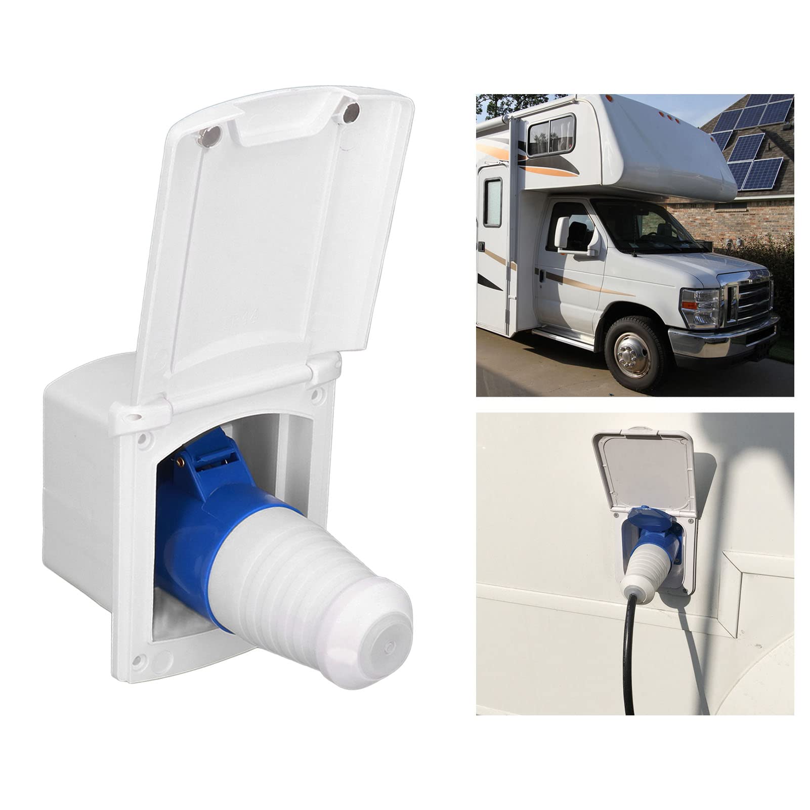 Scatola di Presa di Corrente Esterna Per Camper 32a 220 V‑250 V, Alimentazione Esterna Per Camper, Scatola di Presa di Corrente Per Camper, Presa da 32 A, Presa Impermeabile da 32 a Per Camper(white)