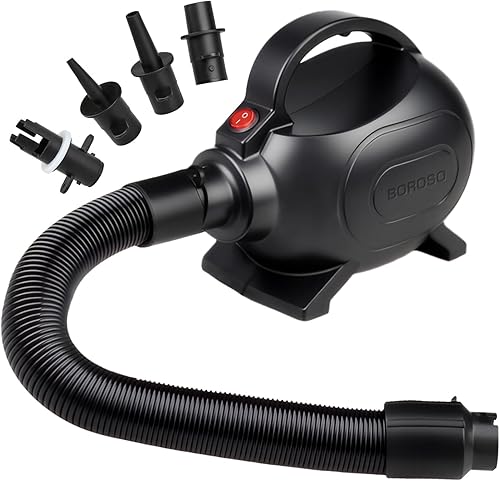 Miniatura 1 de Bomba de aire eléctrica de 600 W para barco inflable, bomba de colchón de aire de llenado rápido de 110-120 V CA, bomba portátil para colchoneta de
