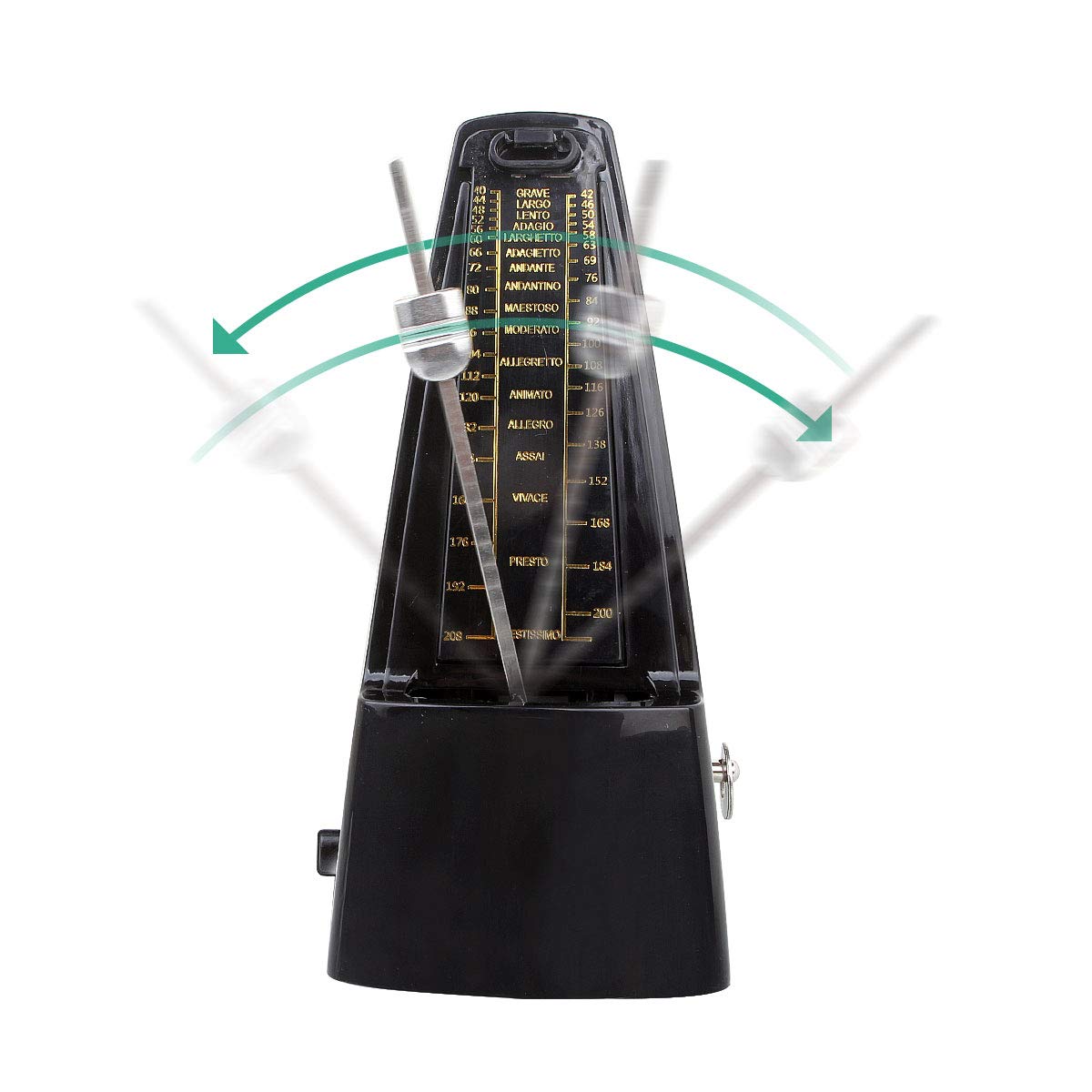STARVAST Métronome Mécanique Professionnel, Métronome Mécanique Universel à Haute Précision pour Piano, Batterie, Violon, Guitare - avec Sonnerie, Idéal pour Amateurs de Musique, Débutants - Noir