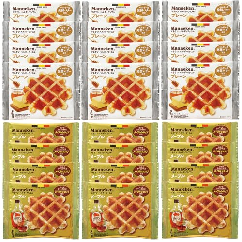 マネケン ワッフル定番2種セット（各12個）（プレーン・メープル）のサムネイル