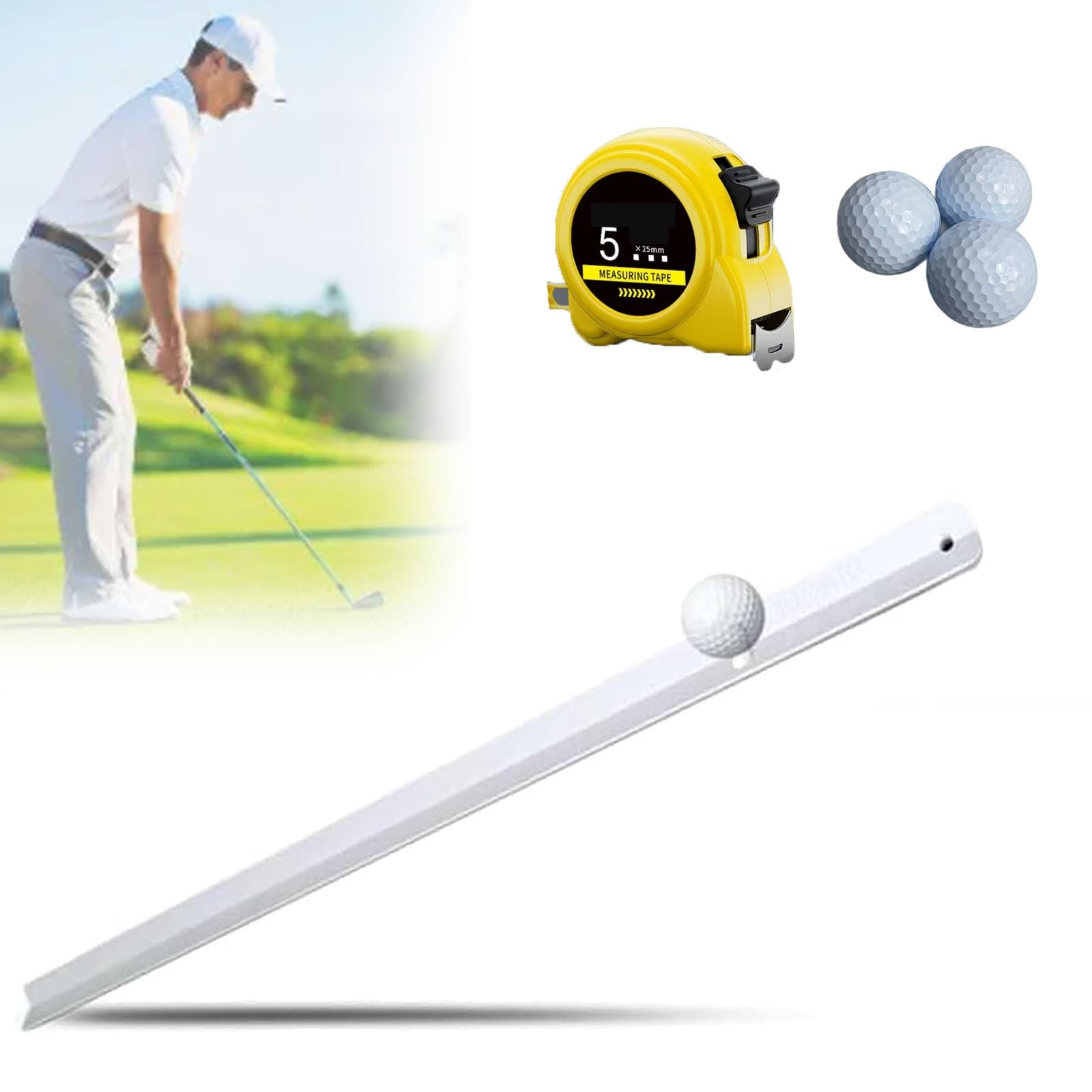 Golf Green Speedmeter, Golf Training Equipment, Green Stimpmeter 36" Aluminum Alloy, Golf Pressure Putt Trainer, Measure The Green Speed of The Course Stably and Fairly.