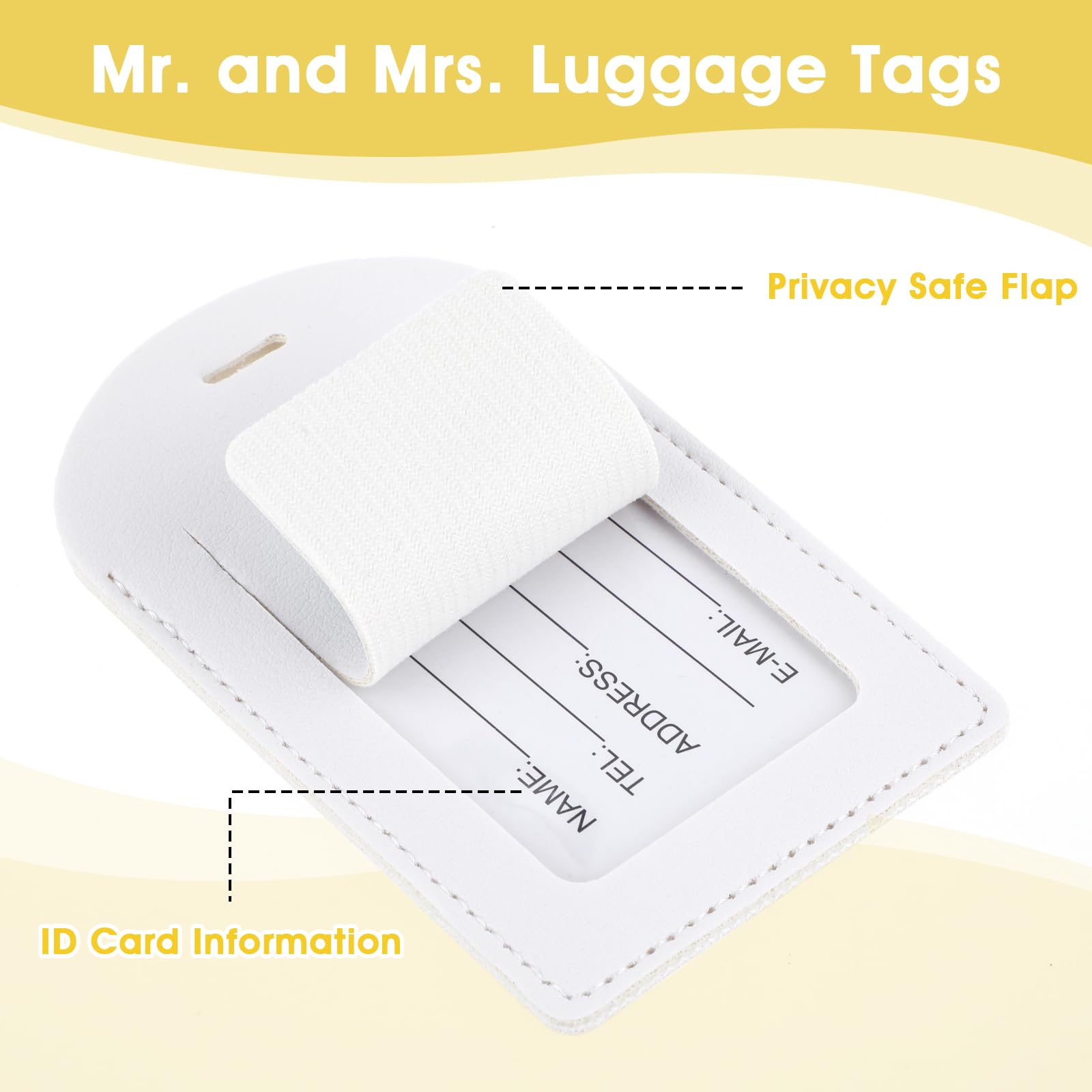 2 Etichette Per Bagagli Mr E Mrs In PU - Impermeabili Per Viaggi Di Coppia - Ideale Per Luna Di Miele - Foto 9