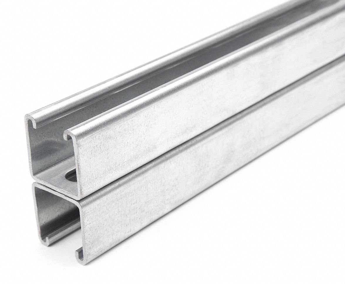 Pre-Galvanized Steel, 10 Ft,Slotted Back to Back 1-5/8 in X 3-1/4 in Strut Channel, 12 Ga,20408894308