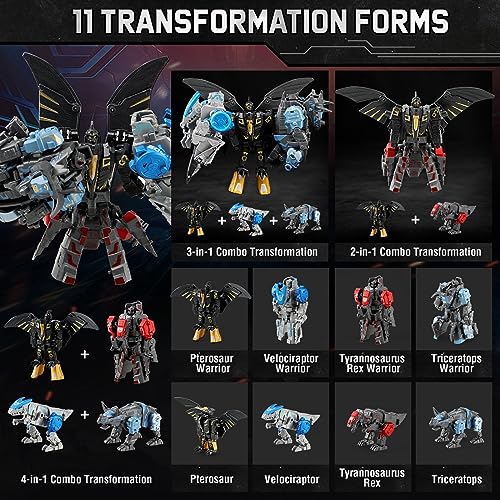 JONEG Transforming Robot Dinosaur 4-in-1 STEM Toys, Gifts for Kids Boys - image 9