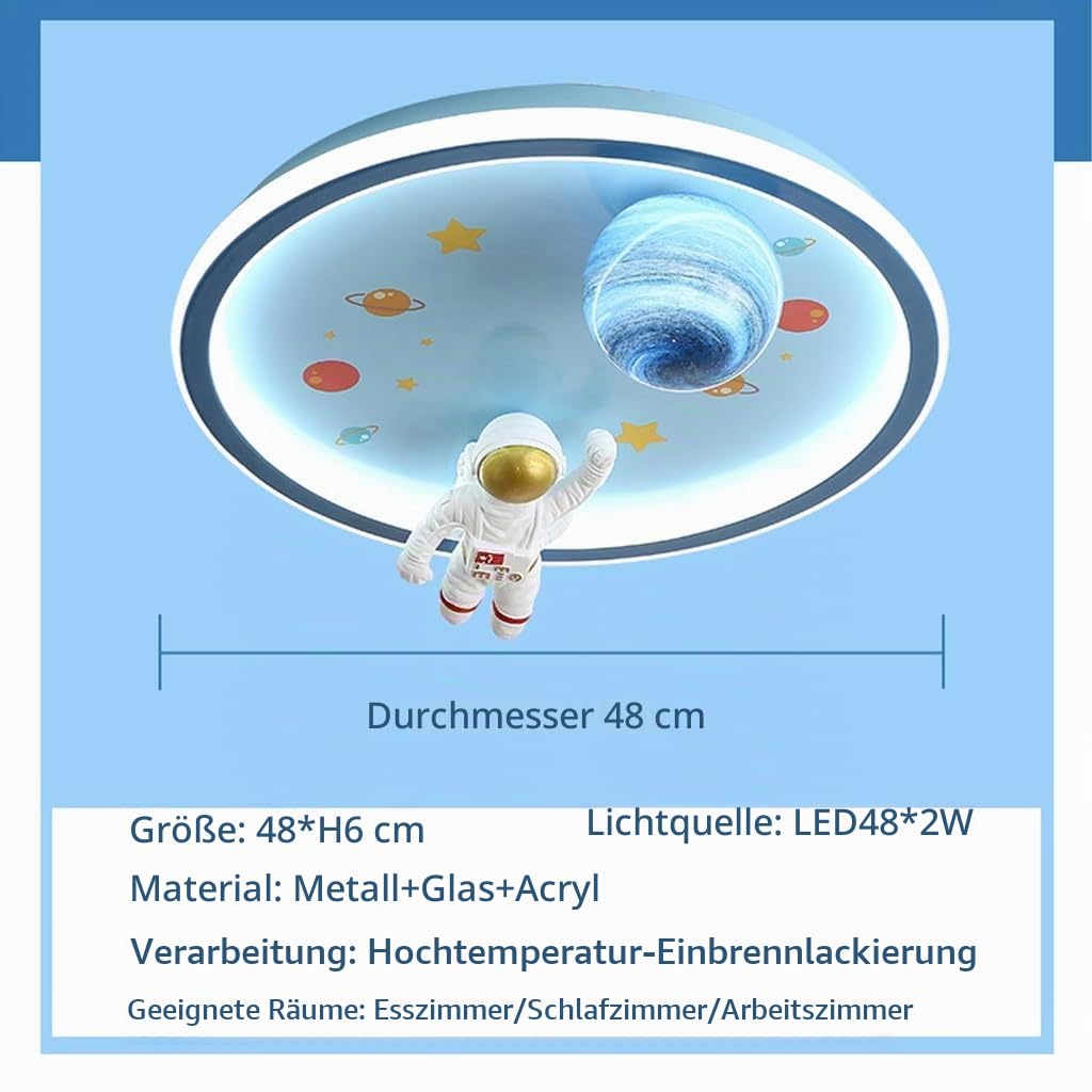 LED-Deckenleuchte Mit Ventilator Modern Deckenventilator Mit Beleuchtung Kreativ Astronaut Jungen Und Mädchen Zimmer Licht Mit Fernbedienung Schlafzimmer Decke Kindergarten Beleuchtung