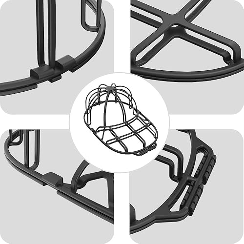 Miniatura 5 de Arandelas para gorras de béisbol con bolsa de malla, apto para jaula de marco de arandela de sombreros de adultosniños, estantes protectores de