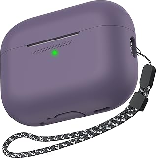 AhaStyle AirPods Pro 2 Case Cover (2022) Soft Silicone AirPods Pro 2nd Generation Case [Added Hand Strap] Full Body Shockproof Covers for Apple AirPods Pro 2 2022 Charging Case (Purple)