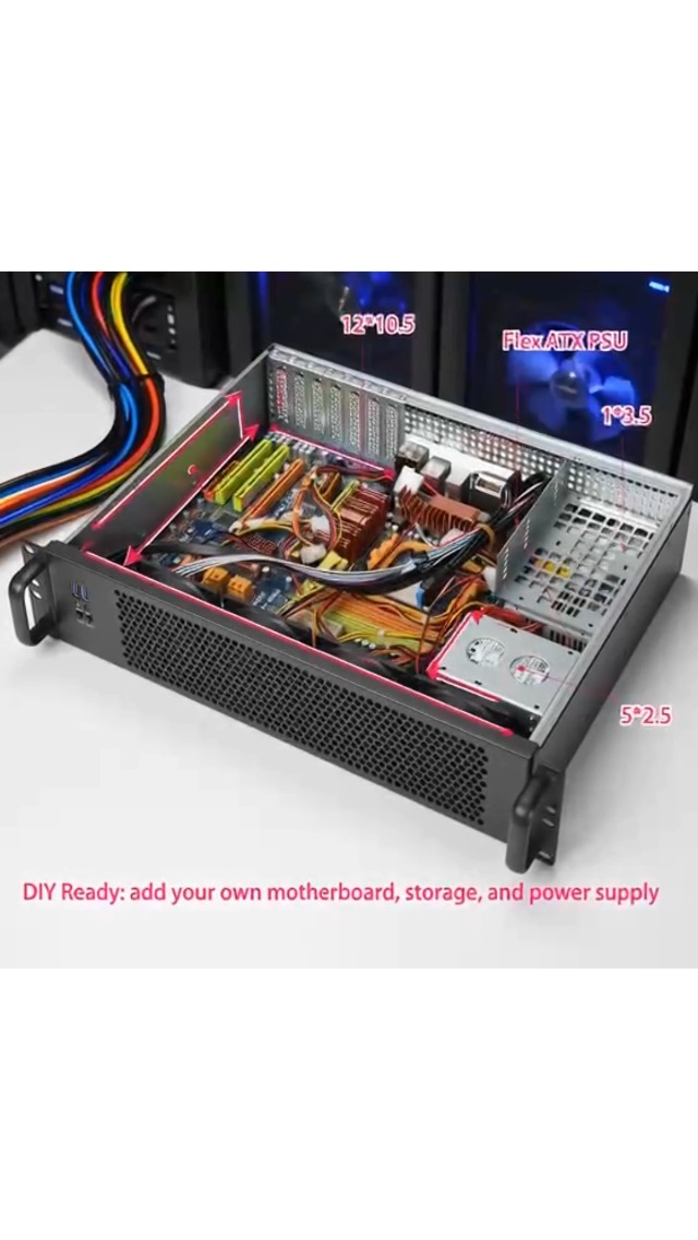 Amazon.co.jp: IPCHASSIS 2U ATX ラックマウントシャーシ奥行13.38