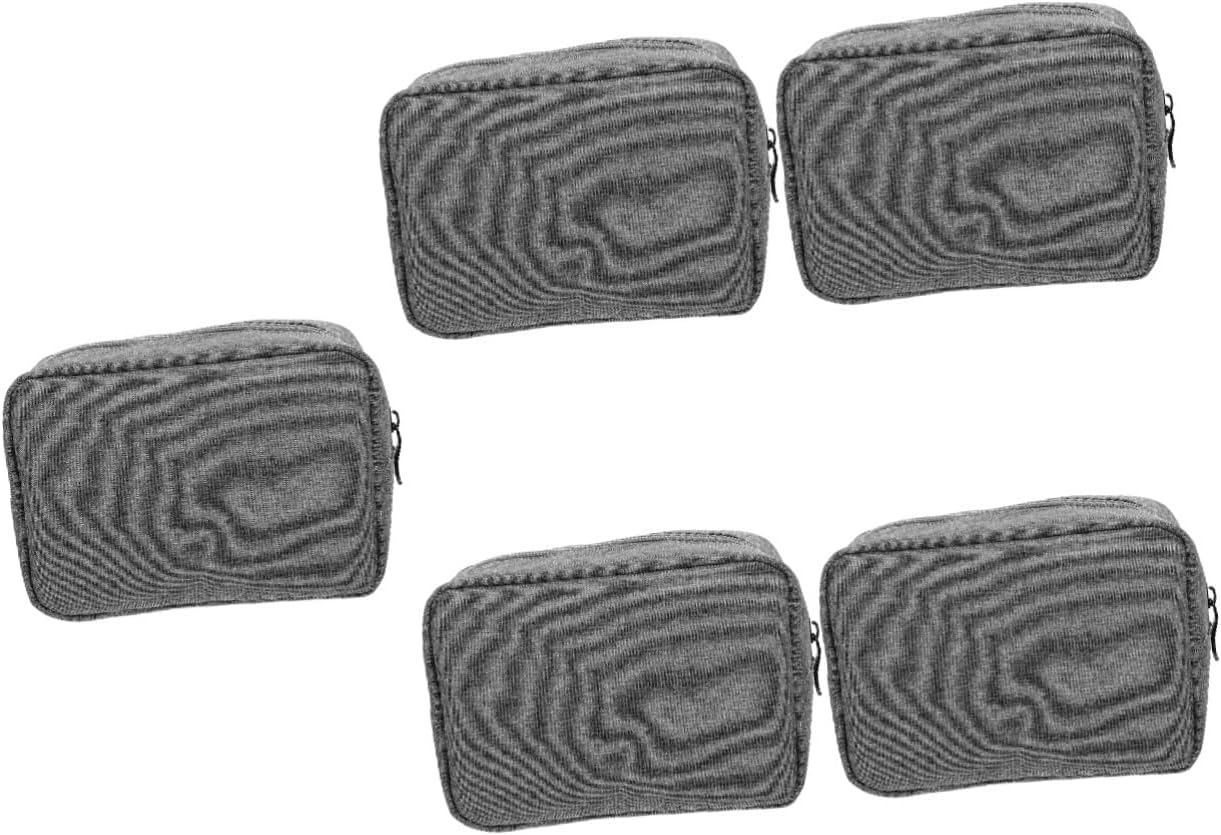 Uonlytech 5pcs Portable Electronic Organizer Case for Earbuds and Charging Cables Travel Storage Bag for Digital Accessories Design