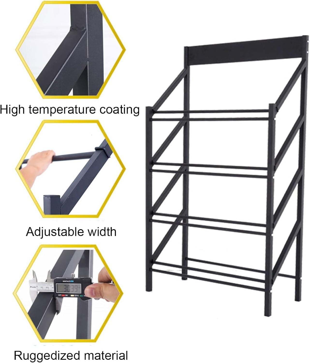 XPLKQXE Floor Standing Kitchen Sink Display Rack, Movable Metal Dish Tub Wash Basin Organizer Shelf, Multi-layer Dishpan Sample Show Holder, Exhibition Halls Store (Color : With wheel, Size : 90x39x