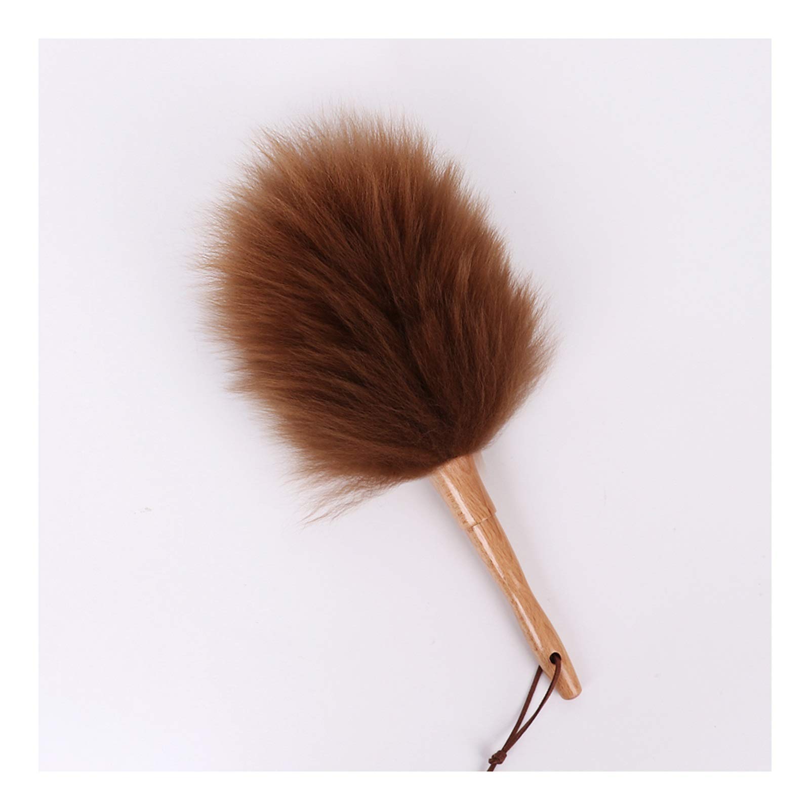 Mini Plumero, Plumeros de Lana con Mango Madera Herramienta(Brown)