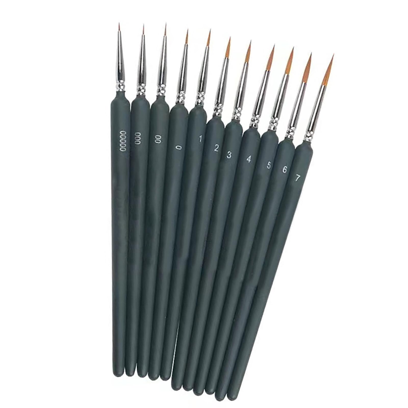 Lot de 11 pinceaux Fins pour maquettes, Tailles Assorties, pinceaux Miniatures pour détails Fins, Peinture Artistique, modèles, Acrylique, Ongles, Aquarelle, Miniatures, Huile, Noir