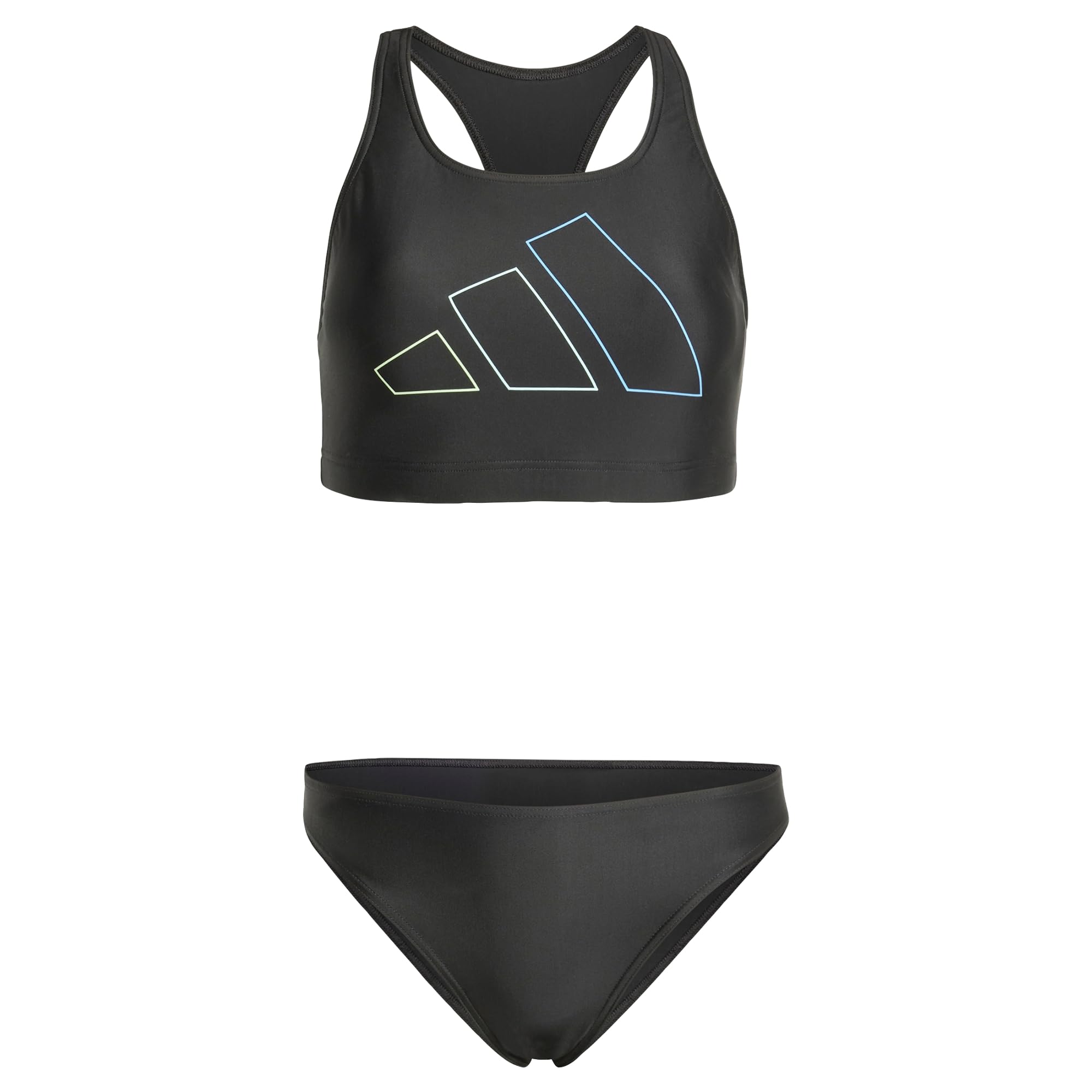 adidas Women's Big Bars Y-Back Bikini, Black, 34