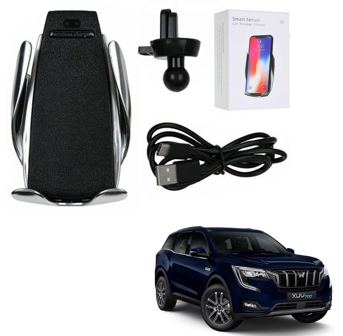 Auto Addict Car Wireless Charger Mount Fast Wireless Charging Smart Sensor AC Vent Car Phone Holder for Mahindra XUV 700-image-33