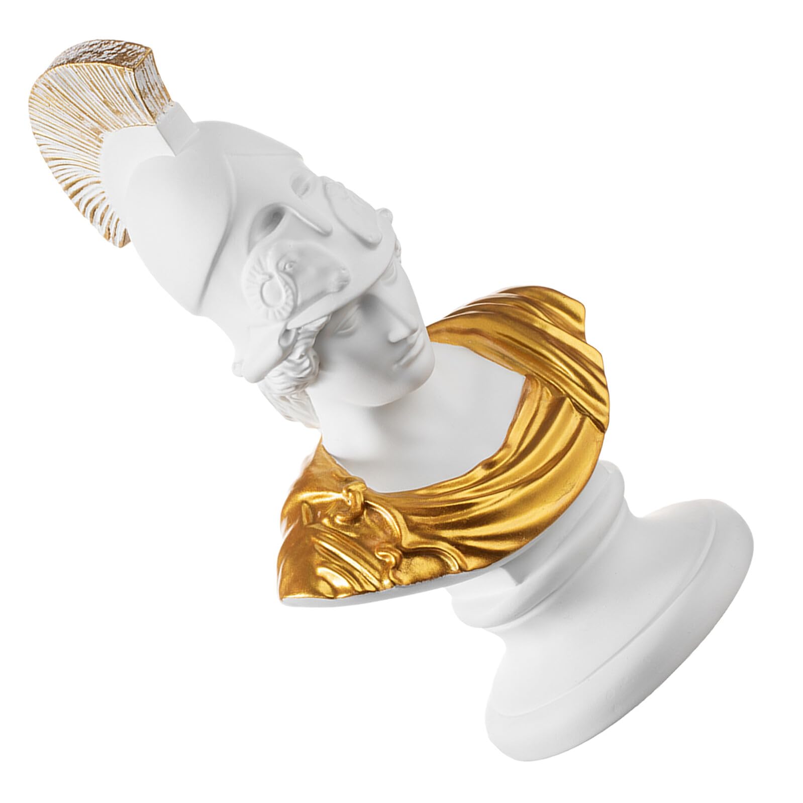 Porte-stylo statue guerrier romain résine blanche pot crayon pinceau maquillage