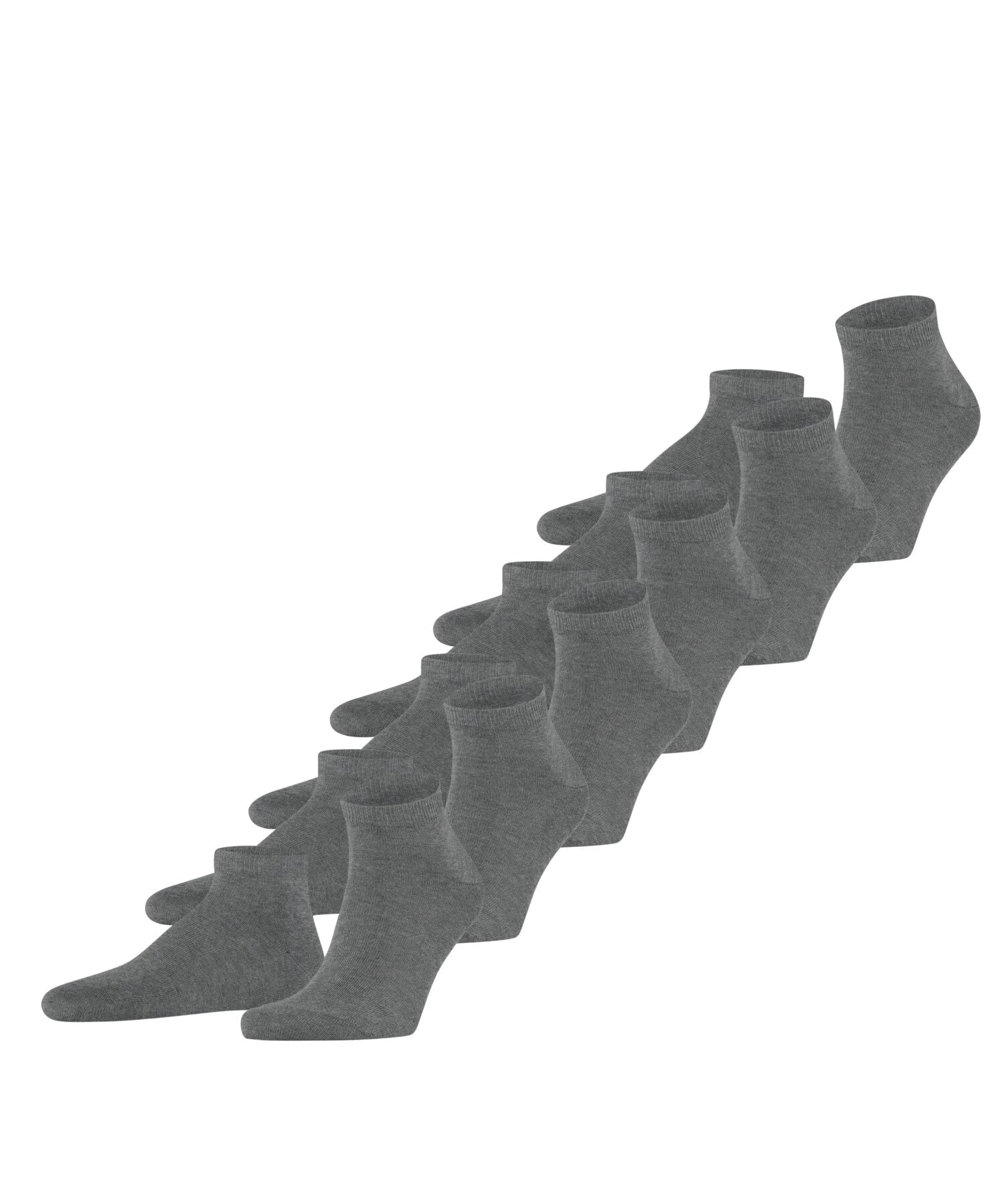 FALKE Mężczyźni Skarpety do trampek Happy Multipack M Sn bawełna krótkie jednokolorowe 6 Pak, Szary Light Grey Melange 3390, 43-46