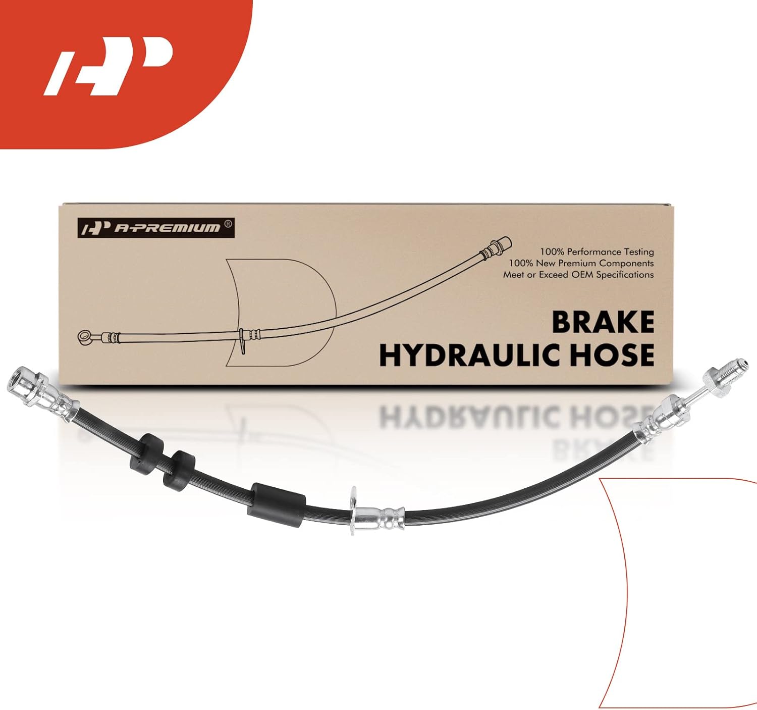 A-Premium Front Driver or Passenger Brake Hydraulic Hose Compatible with Select Ford Models - Escape 2013 2014 2015 2016 2017 - Replace# CV6Z2078B