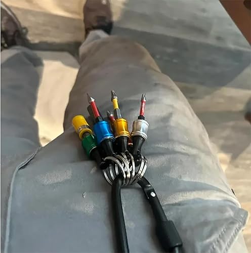 Miniatura 8 de Mosquetón con soporte de broca hexagonal de 14 ", hebilla de senderismo con soporte de cabeza hexagonal de 14", Extensión de llavero de aleación de