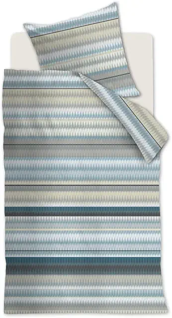 Mako Satin Palenque Blue Striped Bed Linen - Cotton Bedding Set 135x200+80x80 cm