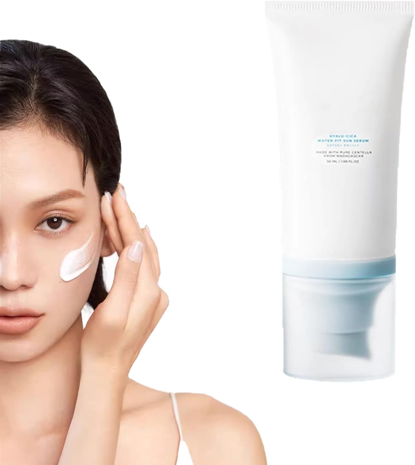 Moisturizing Sunscreen Essence, Centella Asiatica Sunscreen SPF 50, Water-fit Sun Serum, dagelijkse zonwering voor het gezicht, hydraterende en uv-bescherming