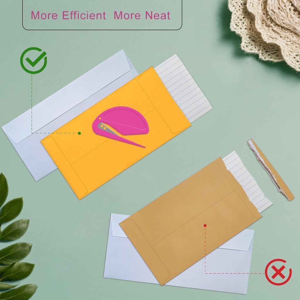 Gebildet Lot de 10 Ouvre-lettres, Découpeur d'enveloppes, Ouvre-courrier avec Lame de Sécurité