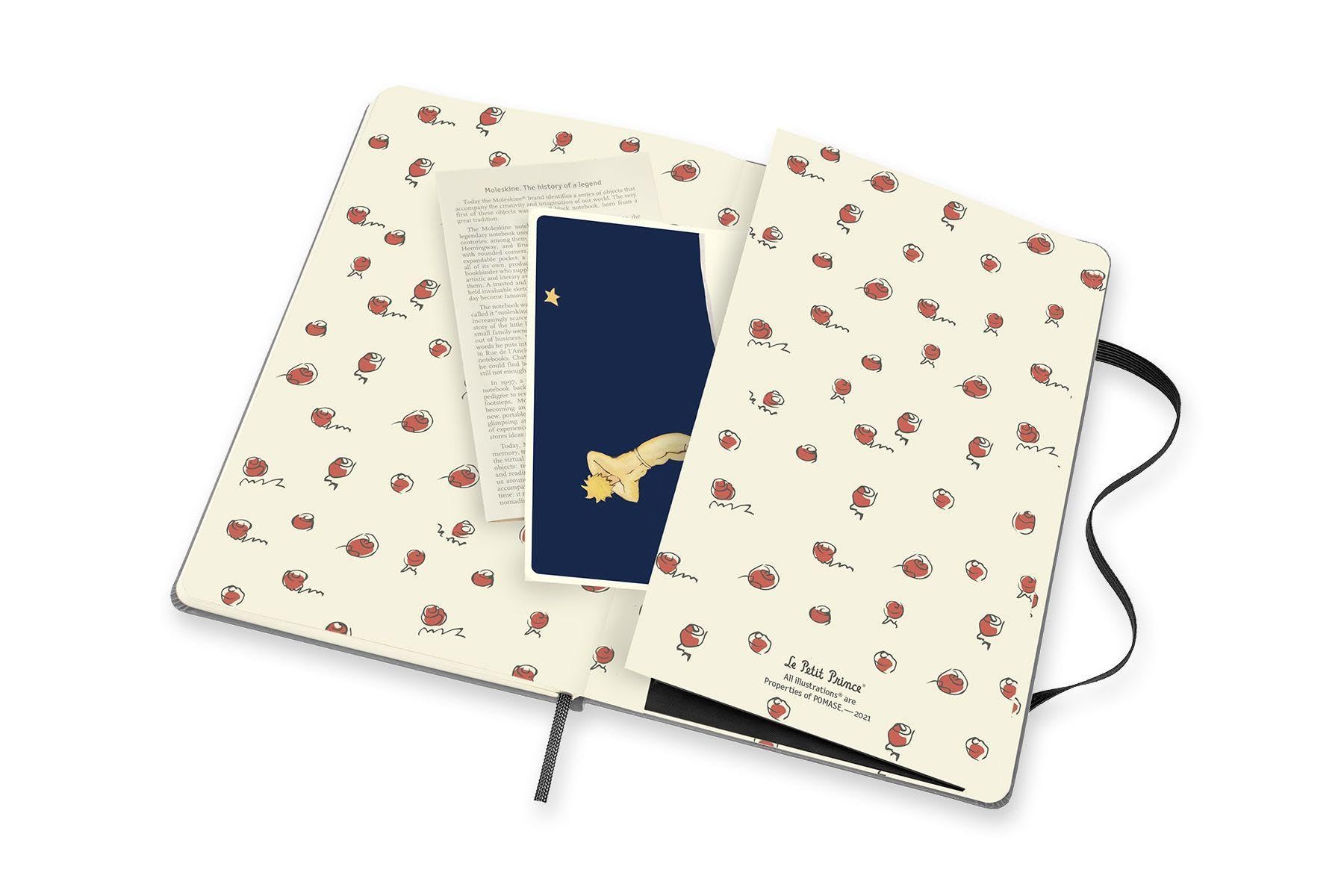 Moleskine, Taccuino in Edizione Limitata Il Piccolo Principe, Layout Bianco e Copertina Rigida, Formato Grande 13x21 cm, Colore Grigio Pietra, 192 Pagine