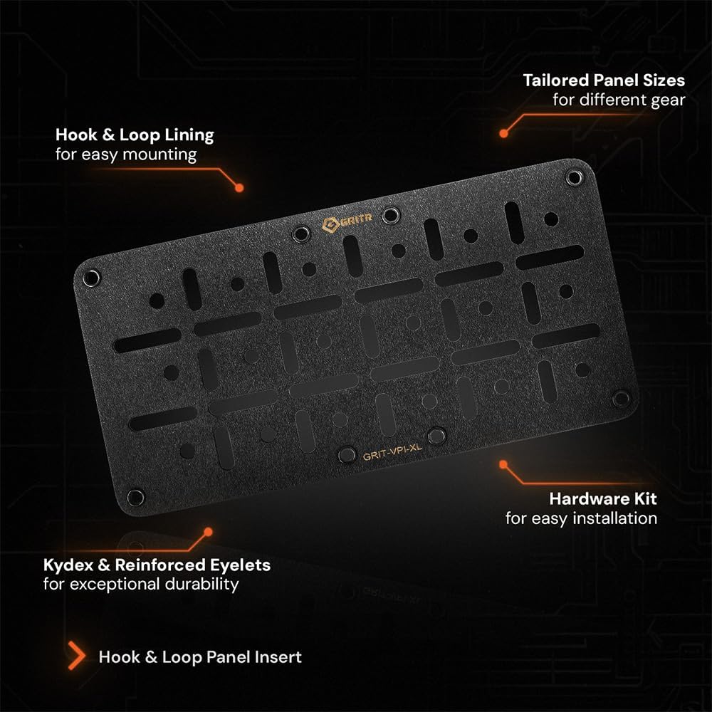 GRITR Kydex Hook & Loop Panel Insert/Adhesive Loop Sheets – Tactical & Military Gear Organizers for Holsters, Mag Carriers, Knife Sheaths, Flashlights, and More