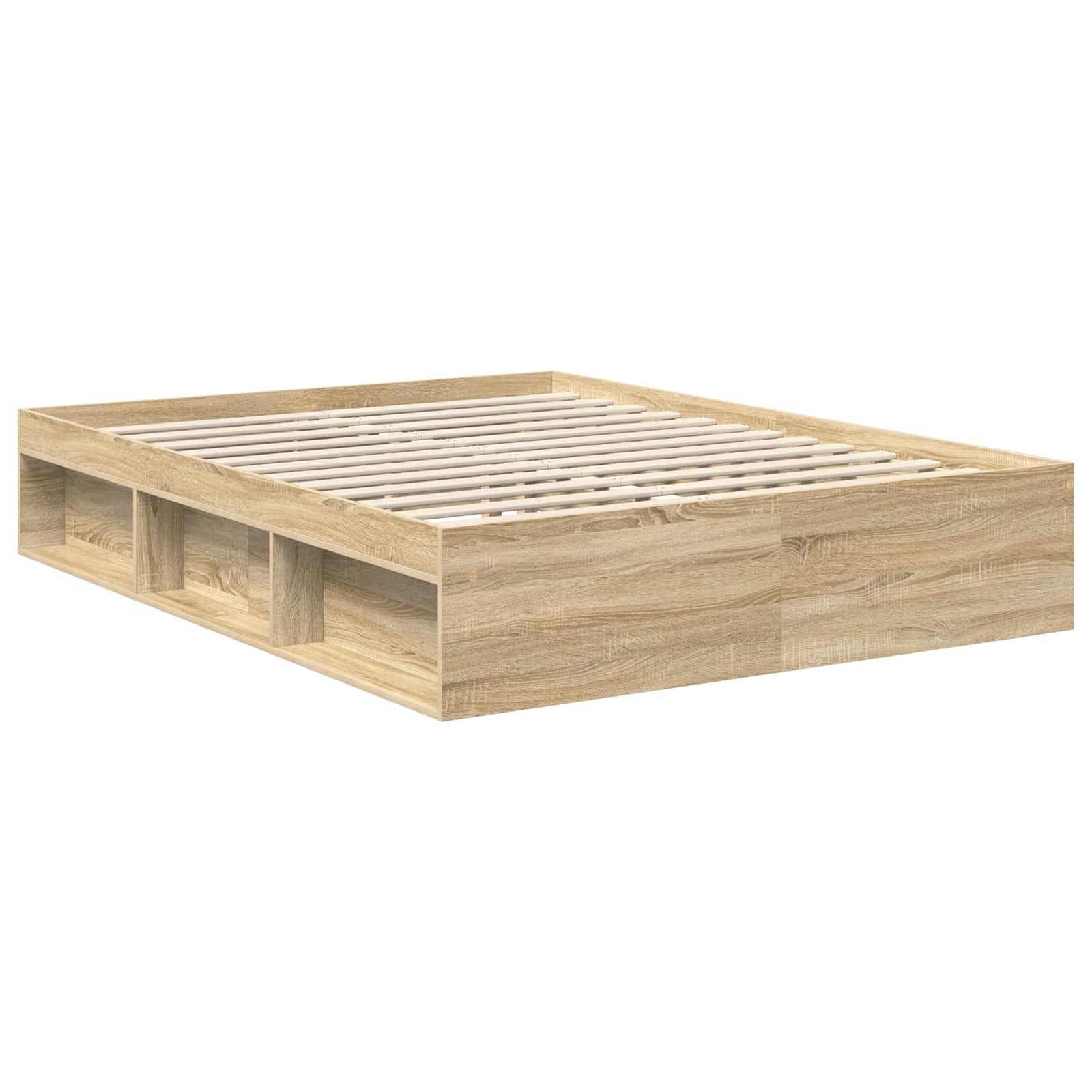 vidaXL Estructura de Cama con cabecera Roble Sonoma 150 x 200 cm
