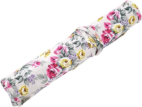 Miniatura 9 de Toyvian 20 ranuras para pinceles de pintura, soporte de rollo de lona, estuche para bolígrafo enrollable, para artista, acuarela, pincel de pintura