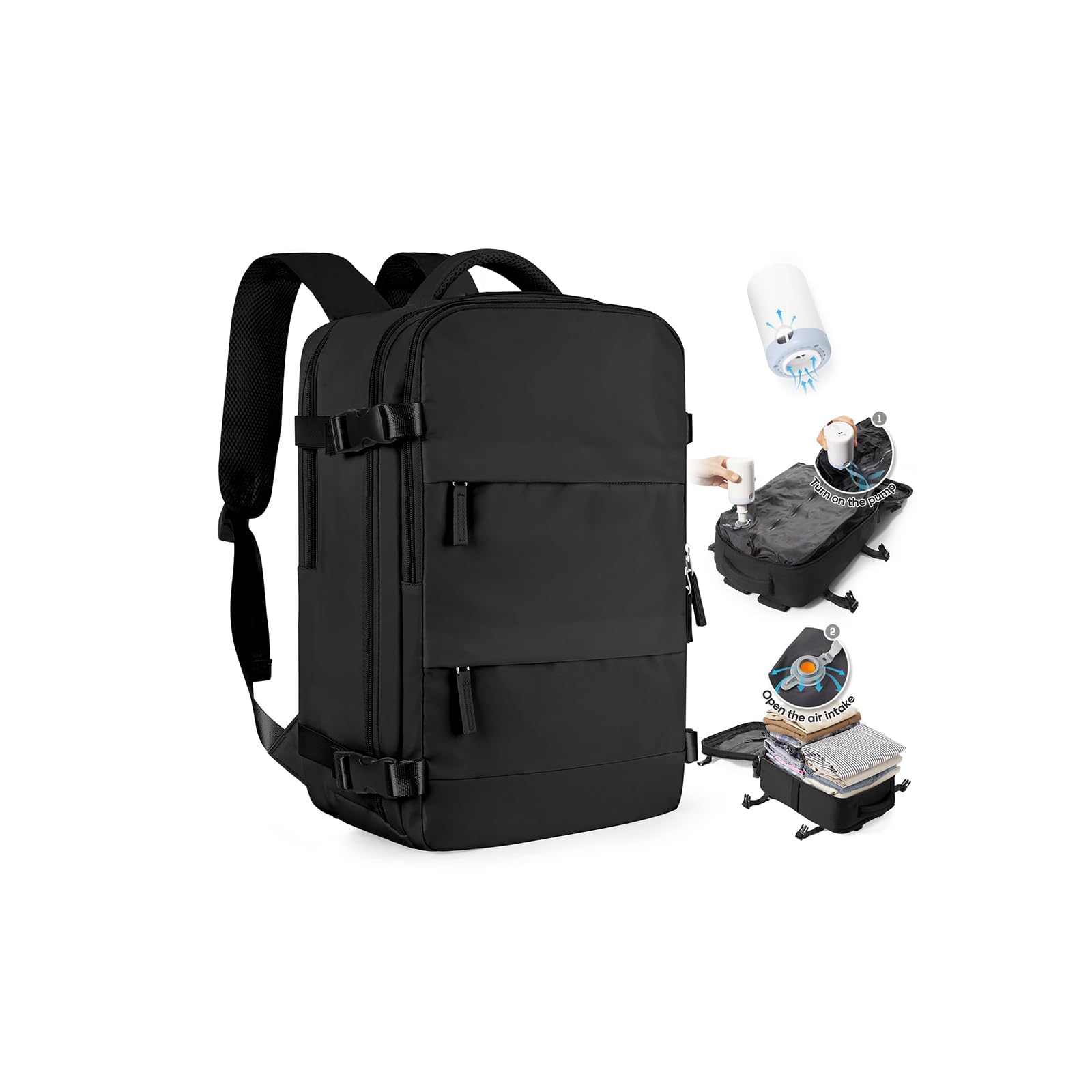 SZLX Mochila al Vacio con Bomba Equipaje de Mano 40x30x20 Ryanair Vueling Wizzair Easyjet Mochila Viaje Cabina Avion 40x20x25 Ryanair Mujer Mochila de transporte Impermeable para Computadora Portátil — view 26
