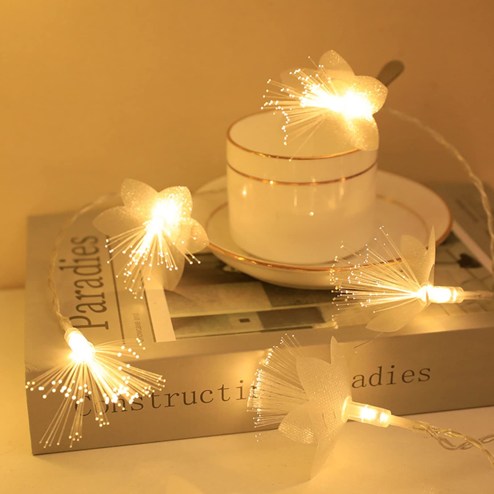 ULTECHNOVO 1Pc LED Fiber Optic String Light Decorative Atmosphere Lamp for Bedroom Creative Warm White for Parties and Celebrations
