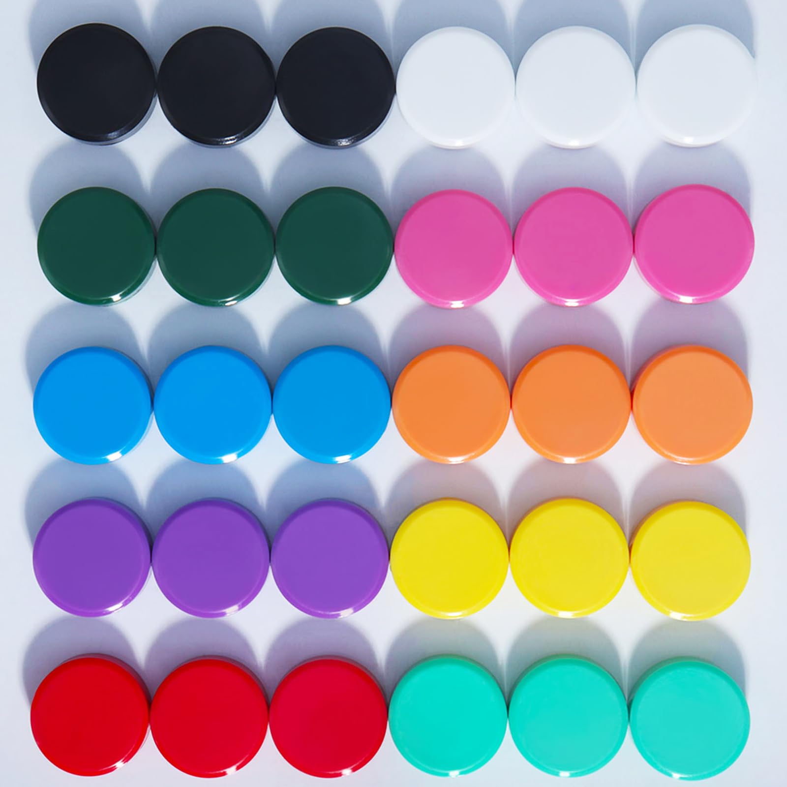 ZDZBLX Magnete für Magnettafel, 30 Stück Kleine Magnete Stark, Mini Kühlschrankmagnete, Bunte Runde Whiteboard Magnet in 10 Farben, Whiteboard Magnet für Kühlschrank, Pinnwand - Magneten Starker Halt