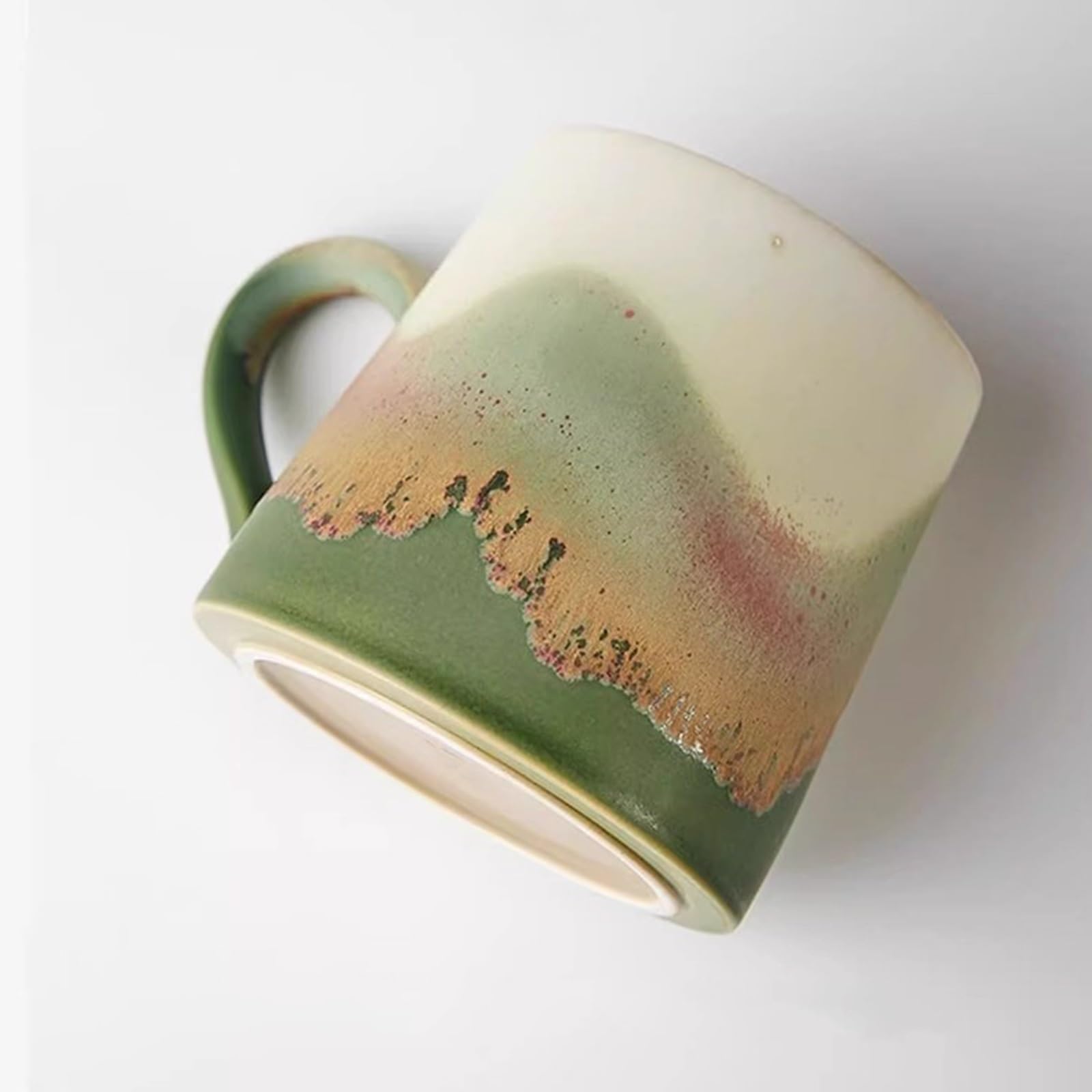 Handgefertigte Kaffeetassen, Tragbarer Kaffeebecher zum Mitnehmen fürs Camping, Keramik-Teetasse für zu Hause, 325 Ml, für Heiße und Kalte Getränke, Geburtstagsgeschenke für Männer(Black)