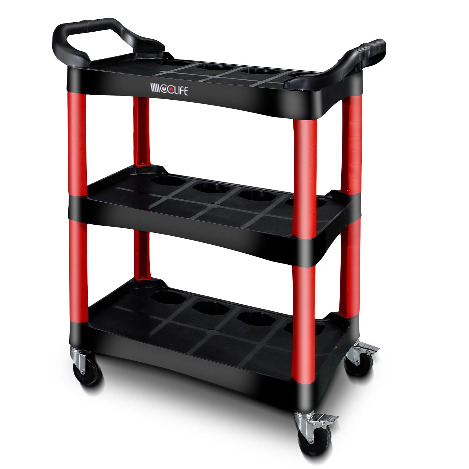 CCLIFE Carro de Taller con 3 Estantes Carro de Herramientas con Compartimentos MAX.150 kg