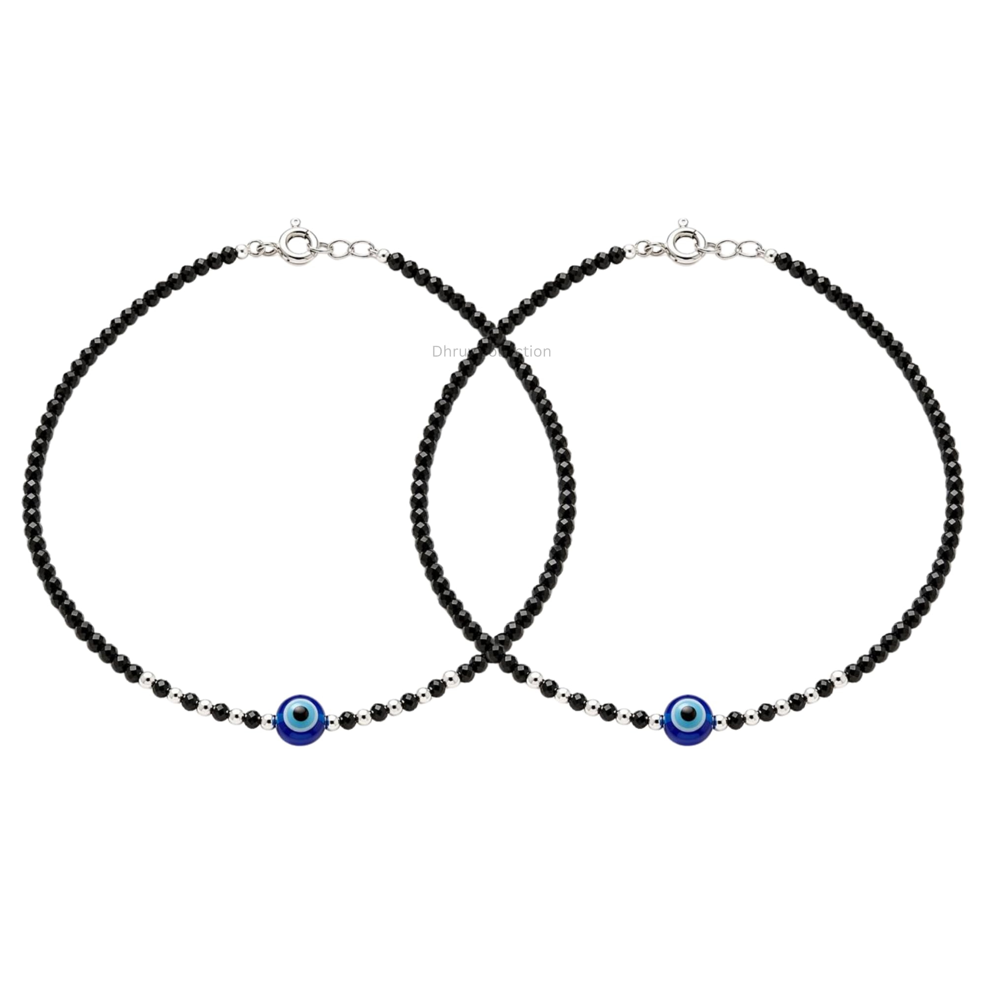 925 Sterling Silver Evil Eye Nazariya Anklet Pair for Women & Girls | Adjustable Nazar Protection Payal with 10 Silver Balls | Ideal Gift for Her-image-39