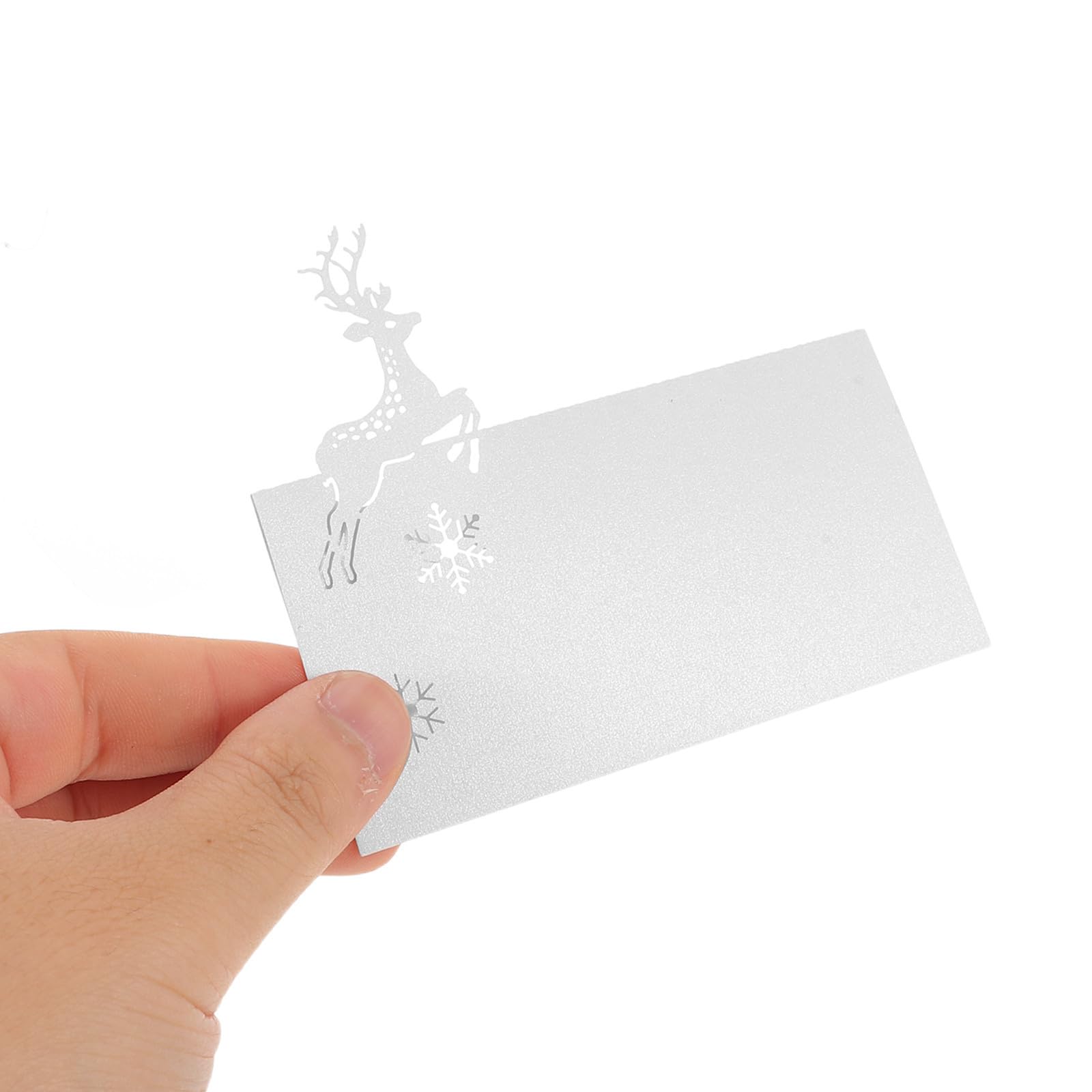SHINEOFI 250 Stück Weihnachts Tischkarten mit Rentiermotiv, Weißes | Feines Lochmuster, Leichte Karten, Klare Platzzuordnung, für Tee und Dinnerpartys