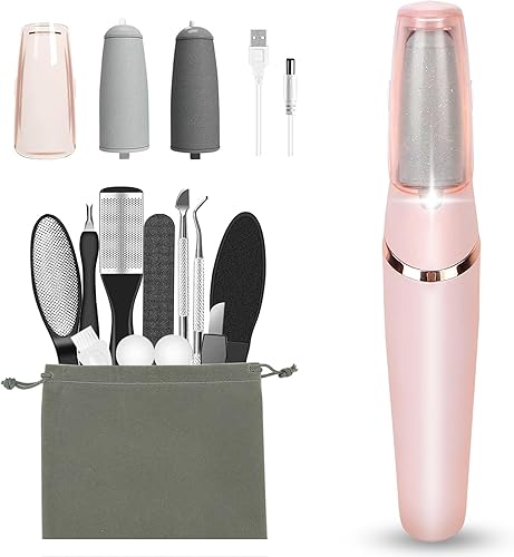 Miniatura 8 de Eliminadores Eléctricos de Callos para Pies, Haootadiy Eliminador Eléctrico de Callos para Pies Kits de Pedicura Recargable con 12 en 1, Elimina la