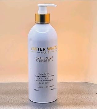 Faster White Paris Snail Slime Super Whitening Body Milk, 7 Days, 500ml