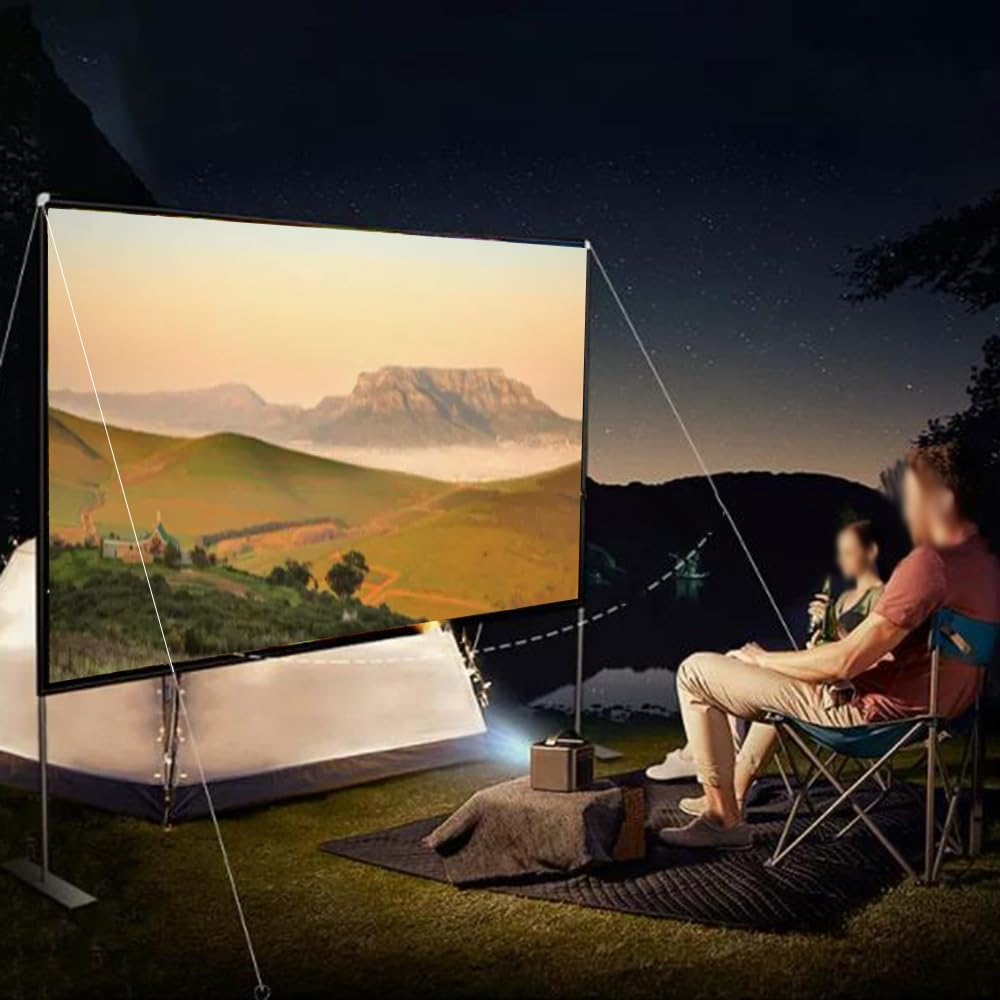 Schermo di Proiezione Portatile Tenda per Proiettore per Esterno, Schermo da Proiezione da 80 Pollici -120 Pollici per Interni, HD 4K Telo da Proiezione con Supporto (Size : 100inch)