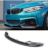 NINTE Front Lip for 2014-2020 BMW 4 Series F32 F33 F36, ABS Painted Carbon Fiber M Sport