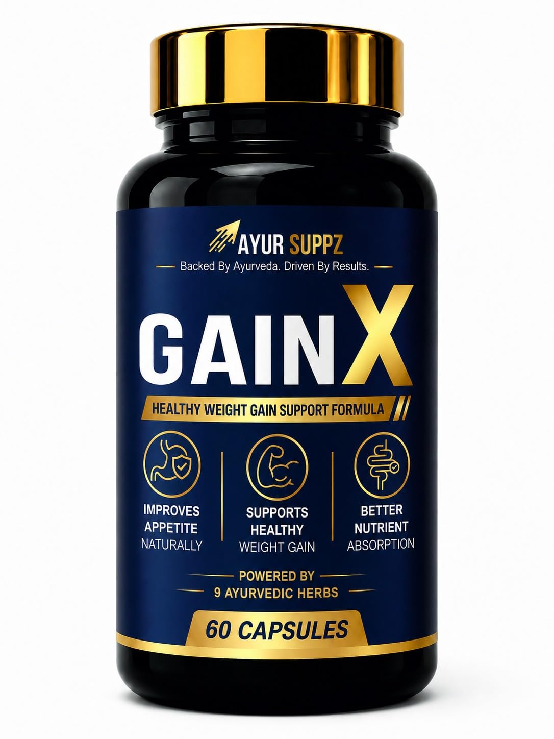 AyurSuppz Gain X Capsules for Healthy Weight Gain Support | Ayurvedic Weight Gain Capsules for Hard Gainers, Low Appetite & Lean Body Type | Supports Appetite, Digestion & Absorption | 60 Capsules-image-41