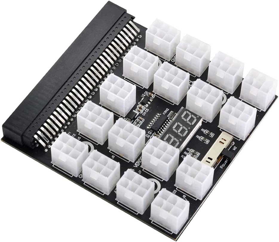 Chenyang CY Server PSU Power Supply Breakout Board Adapter 1200W with 17 Ports ATX 6 Pin for DPS-800GB 1200FB 1200QB Power Supply Adapter