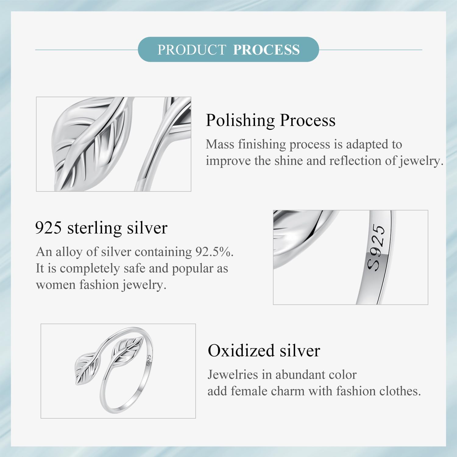 925 Sterling Silver Rings for Women Mermaid Tail/Daisy Bee/Flower/Butterfly Ring Dainty Stackable Rings Ajustable Cute Ring for Girls - Image 5